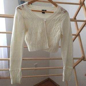 White cropped cardigan